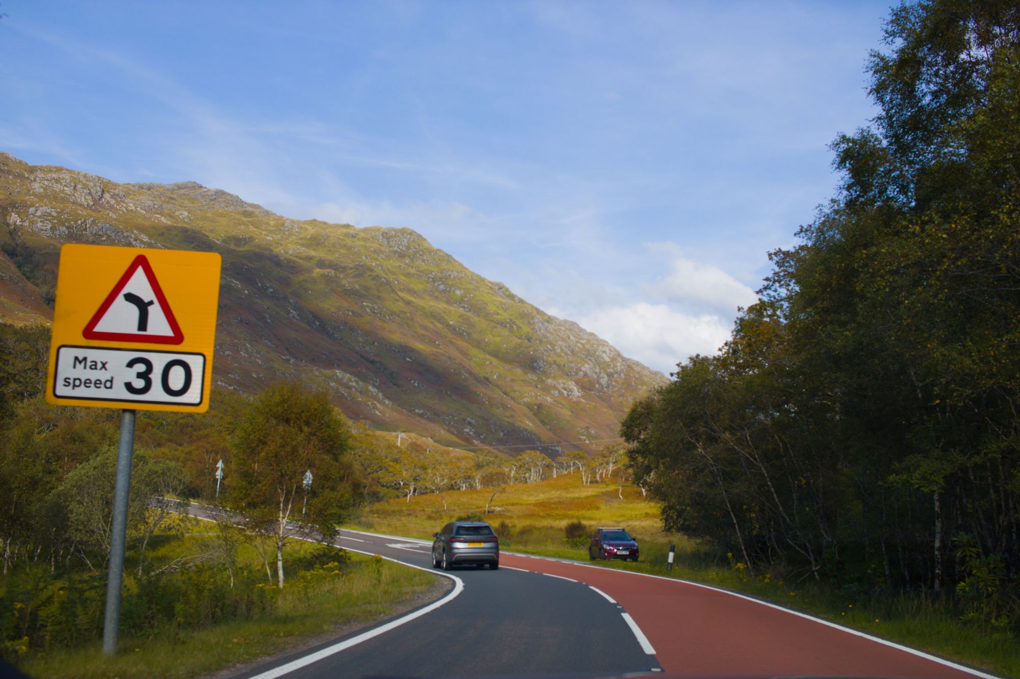 Loch and mountain views along the North Coast 500 route